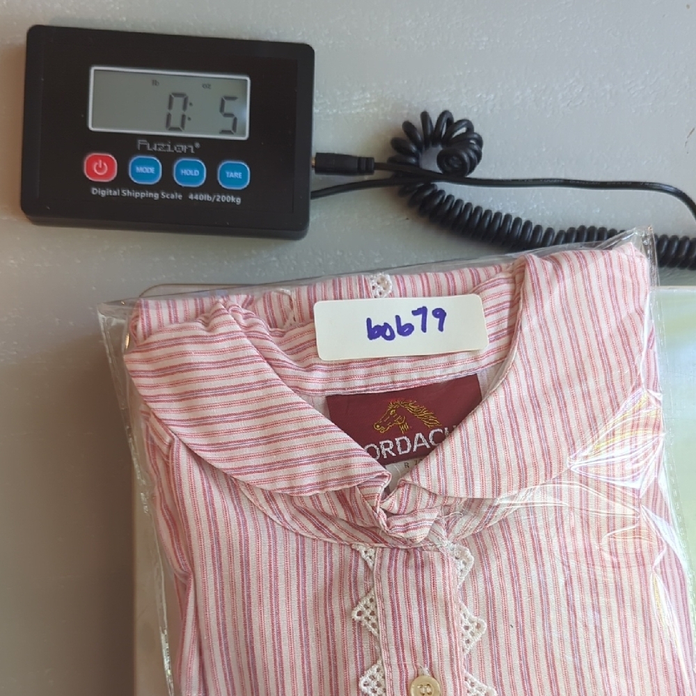 Vintage Jordache Striped Button Down Shirt 3/4 Sleeve size 11/12 Western - Picture 8 of 8